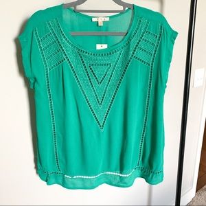 New Skies are Blue Crochet Detail Top